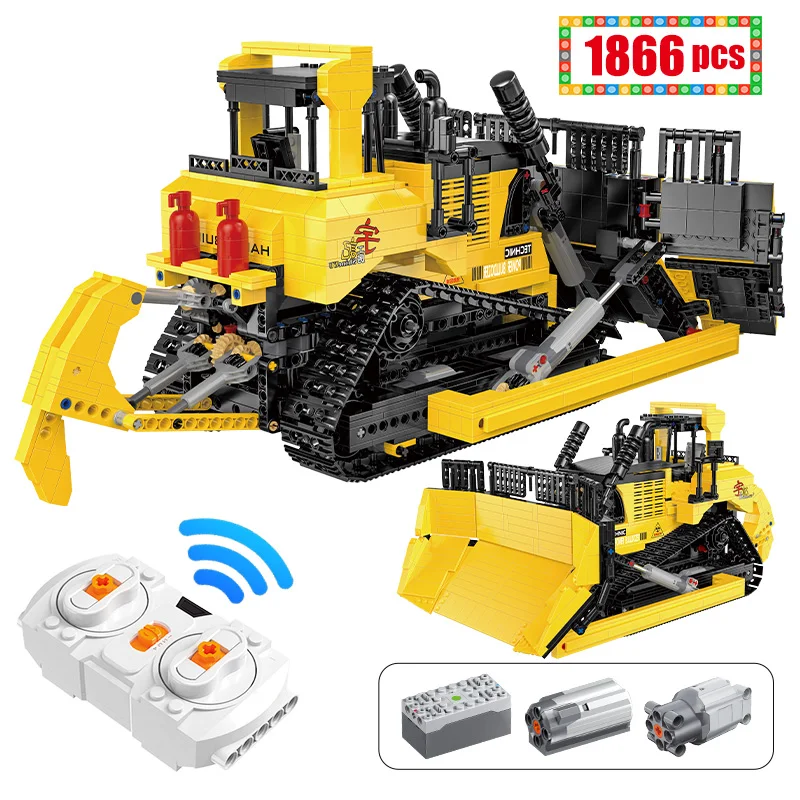 

1868pcs City Technical RC Electric Engineering Car Bulldozer Building Blocks APP Remote Control Vehicle Bricks Toys For Kids
