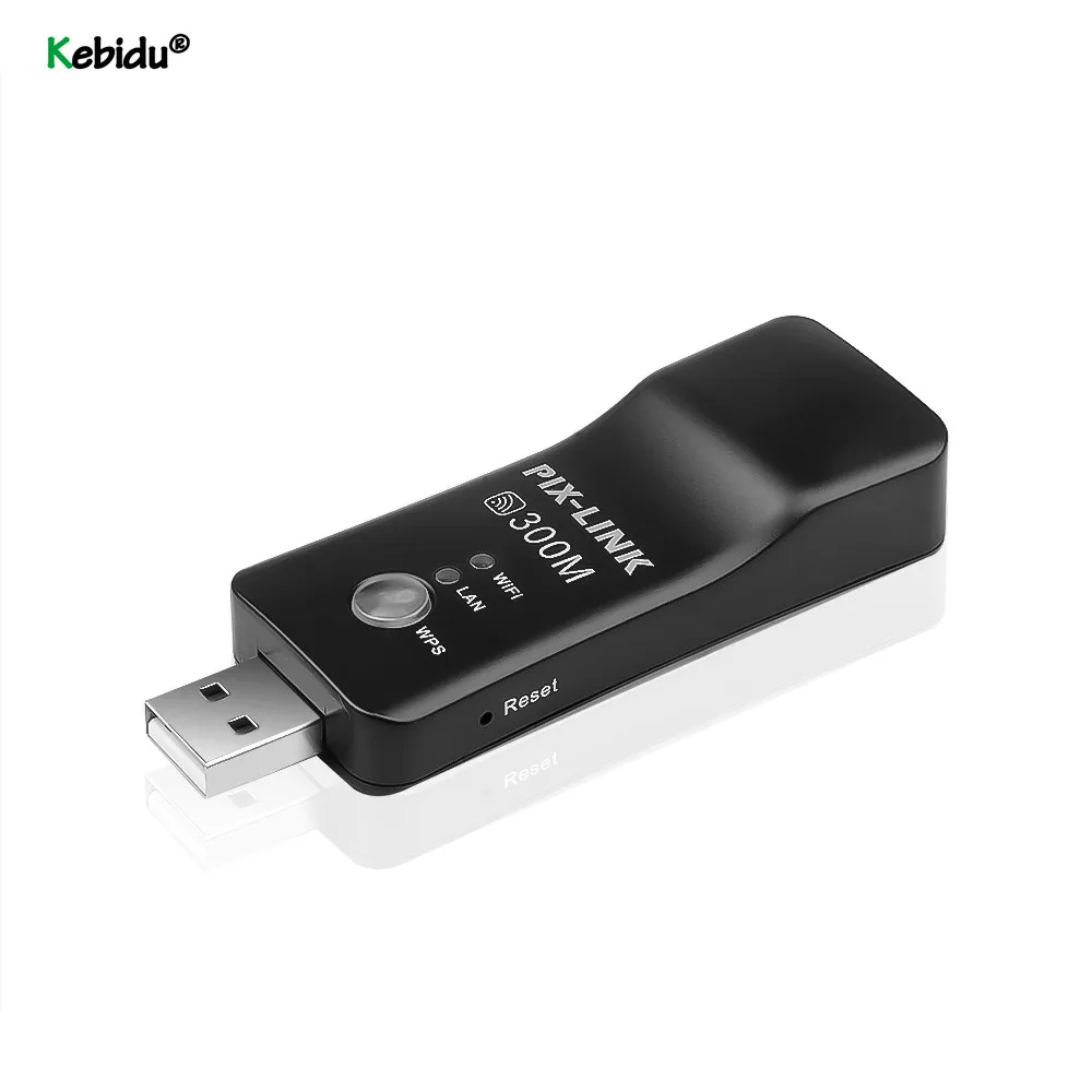 

kebidu Universal Wireless TV Network Wifi Adapter WPS 300Mbps Wi-fi Repeater RJ-45 Network Cable For Samsung LG Sony HDTV