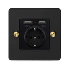 Электрическая розетка 86 типа в стиле ретро, настенная розетка европейского стандарта, панельная Usb-розетка из нержавеющей стали