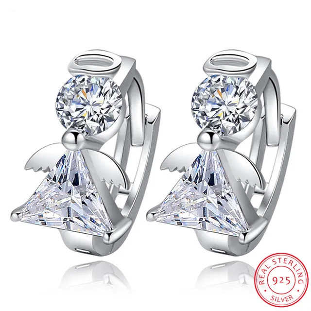 Женские серьги гвоздики из серебра 925 пробы с двумя кристаллами|Серьги-гвоздики| |