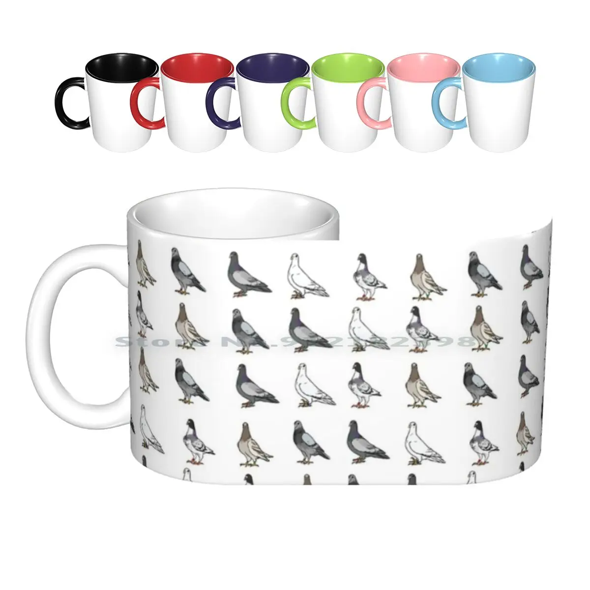 

Pigeon Party Pattern Ceramic Mugs Coffee Cups Milk Tea Mug Pigeon Pigeon Party Pattern Printpattern Citybirds Birds Funny