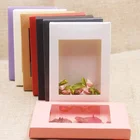 Мульти Цвет вечерние конфеты Коробки Дисплей коробка крафты Бумага подарок посылка ясным окном PVC свадебные принадлежности искусство