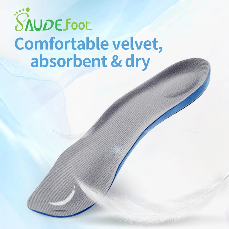 Saudefoot 3/4 length PU insole Flat Foot Orthotic insoles Arch Support Massaging Shoe Pad Cushion Insoles Foot Care Unisex