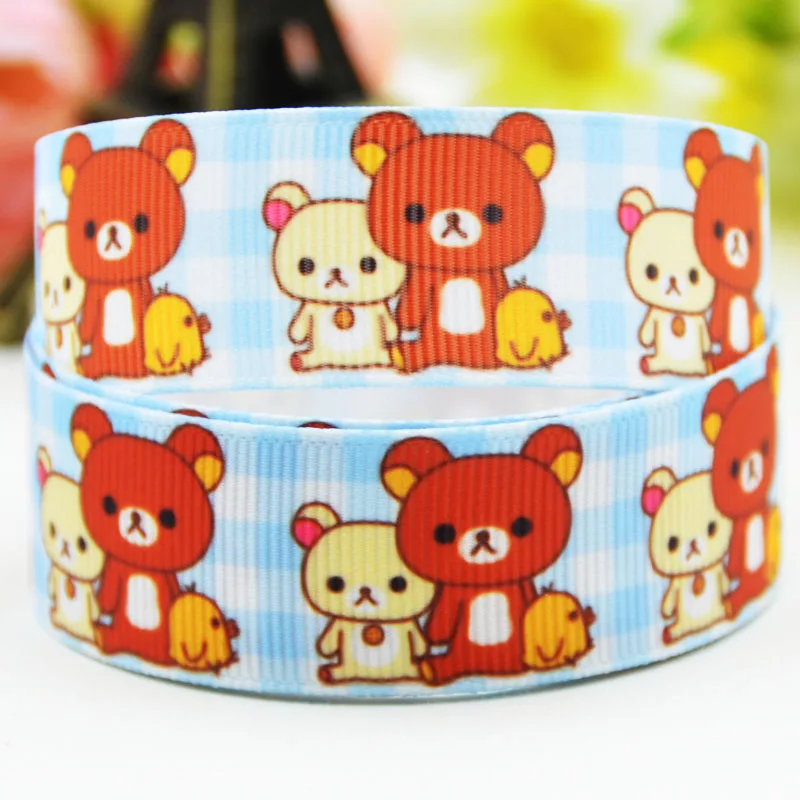 7/"(22 мм) Rilakkuma печатные корсажные ленты вечерние атласные ленты для украшения X-02086 OEM 10 ярдов