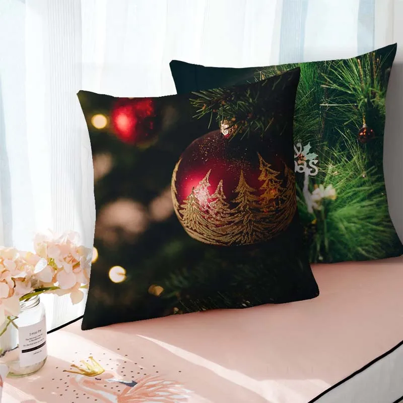 

Fuwatacchi Christmas Cushion Cover Beer Pillow Case Throw Pillowcases 45*45cm Square Christmas Decorations for Home