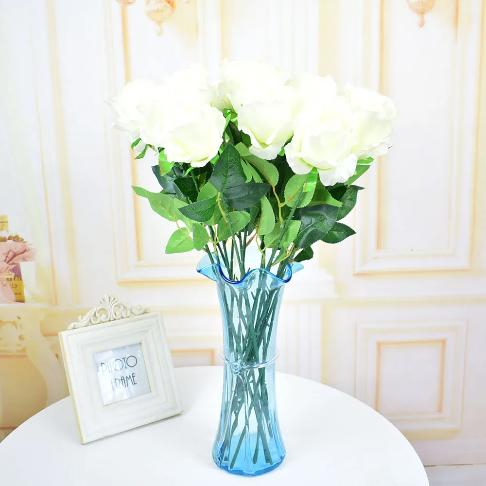 17 шт. поддельные искусственные шелковые цветы розы для дома стол вечерние