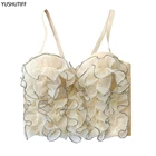 Новинка 2022, летний женский укороченный топ для ношения, бюстгальтер, сексуальные короткие Стразы, кружевной женский ночной клуб, корсет на бретельках, женская одежда YH8167