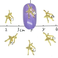 gold nails accessories cute dancer charms metal nail art jewelry mixed shiny diamond coronet manicure decors