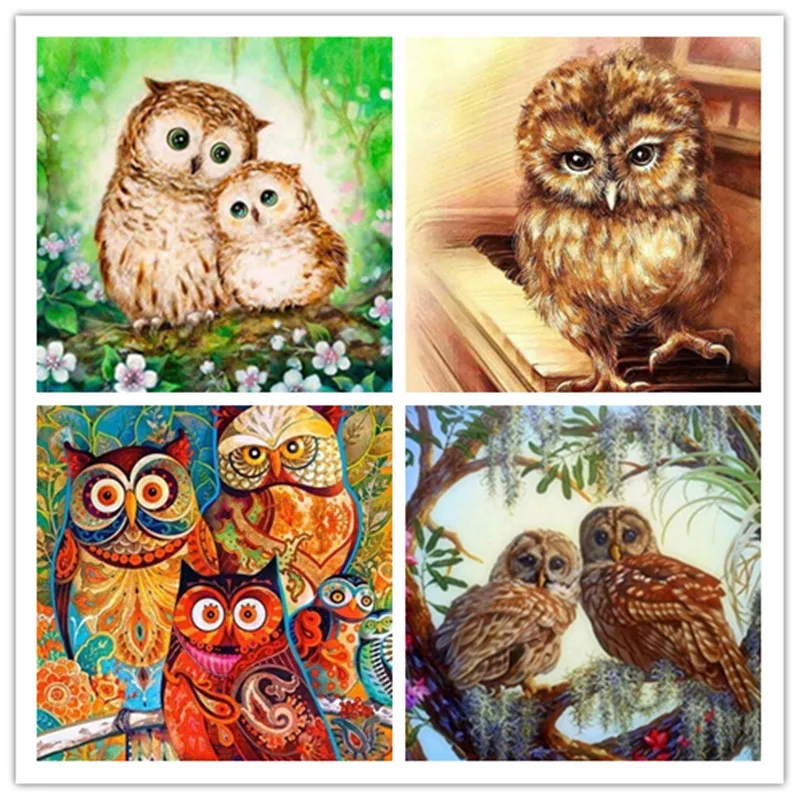 Алмазная картина животные Сова DIY вышивка декорация круглая дрель крестиком