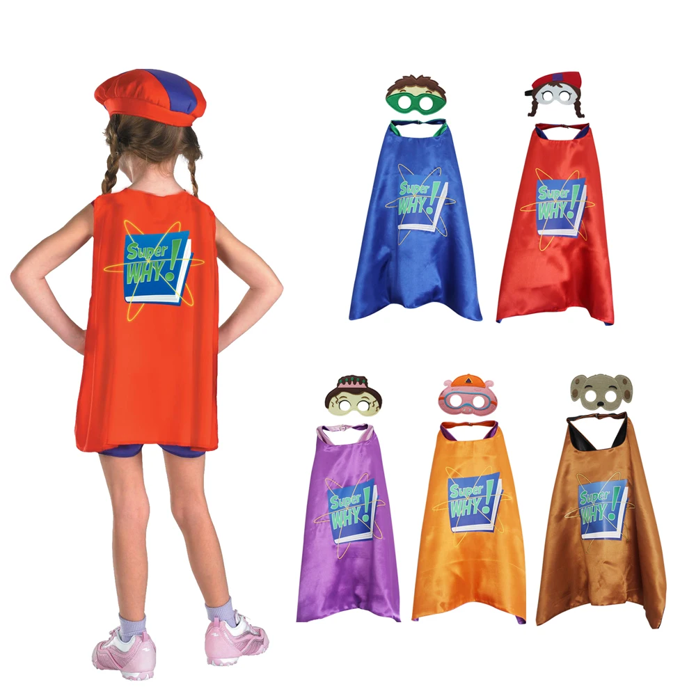 Супер Почему Забавные костюмы Wyatt принцесса горошка Косплэй накидки супергероев