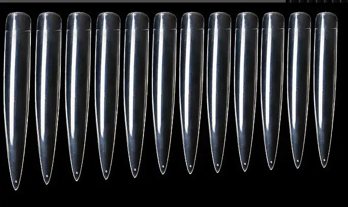 

25 bags long coffin tips and 100 bags long stiletto tips