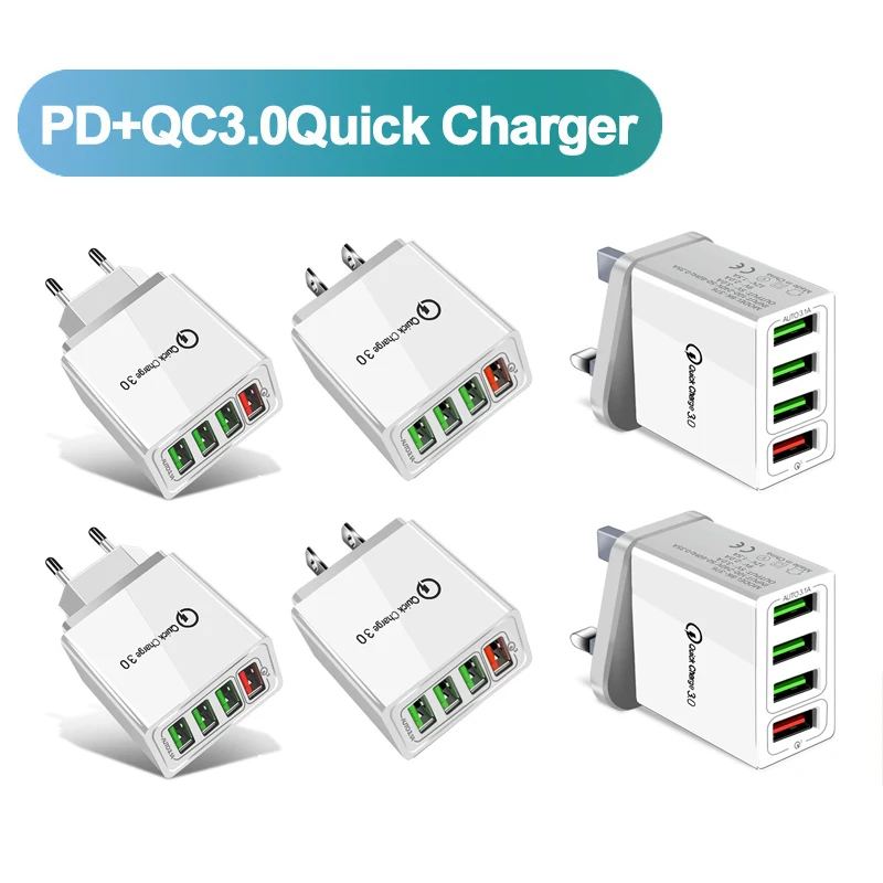 

5V 2A 3.5A 1 4 USB Ports Fast Charging USB Power Adapter Phone Travel Home Charger US EU Plug For Xiaomi M15 5S 5S Mix Sams