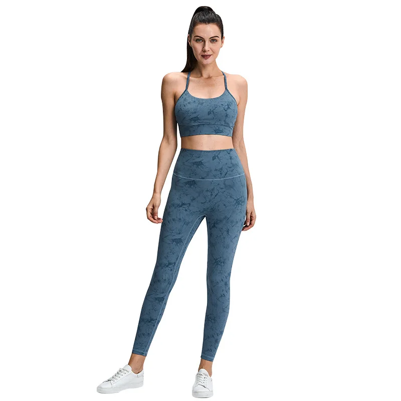 

Yoga suit two-piece women large size quick-drying sports bra high waist sports leggings fitness yoga clothes outdoor sports suit