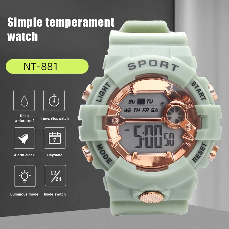 

Electronic watch student sports Korean style simple temperament watch male sports waterproof electronic watch H9