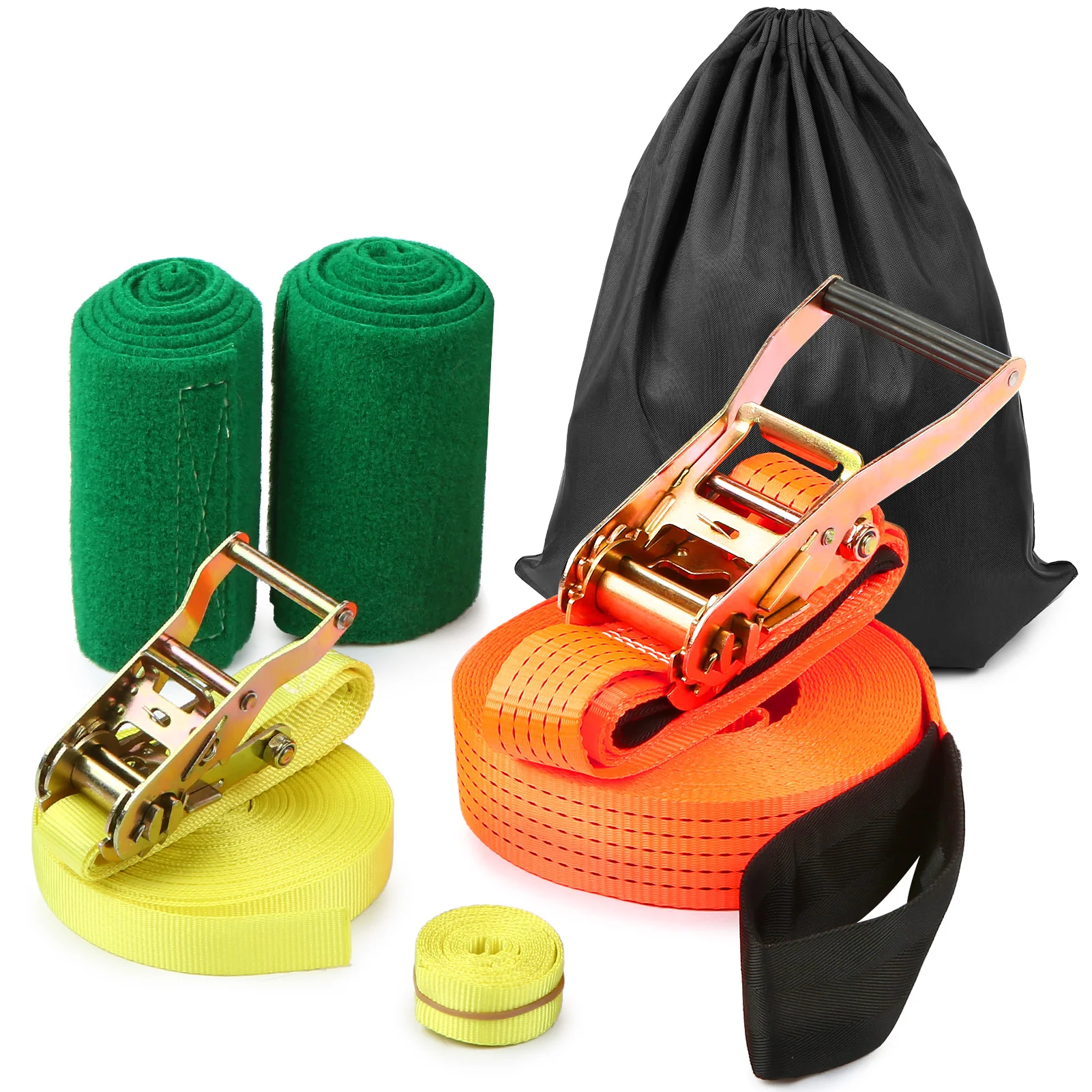 

49ft Набор для слэклайна с обучающая линейка рук тренер дерево протекторы трещетки работают перчатки и сумка для переноски на открытом возду...