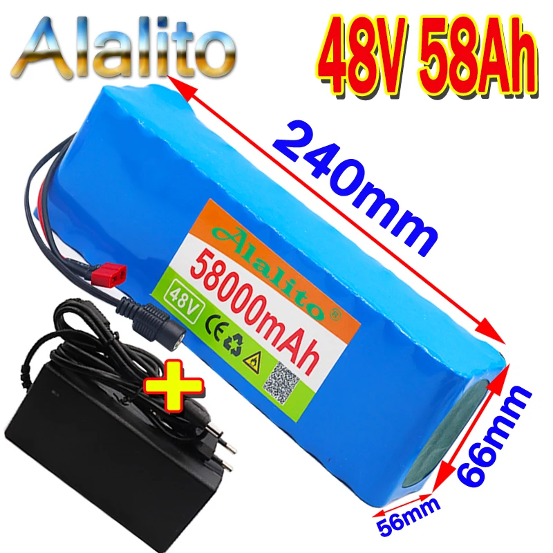 48v литий ионный аккумулятор 58Ah 1000w 13S3P комплект ионных батарей для электрического