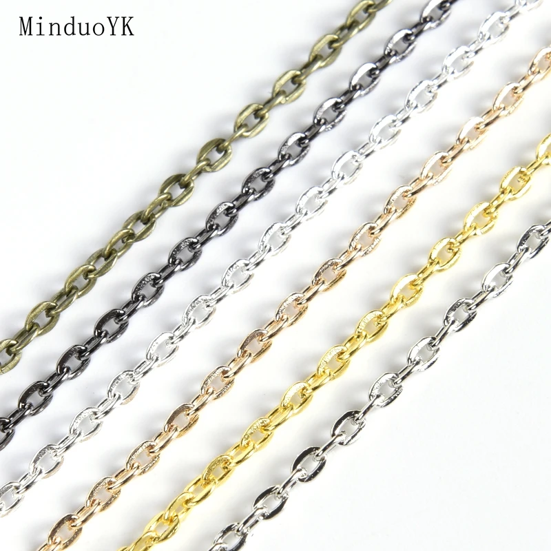 

5Meters Copper 2X3mm Flat Cross Chains DIY Necklace Bracelet Accessories Findings Long O Chains For Jewelry Making Supplies