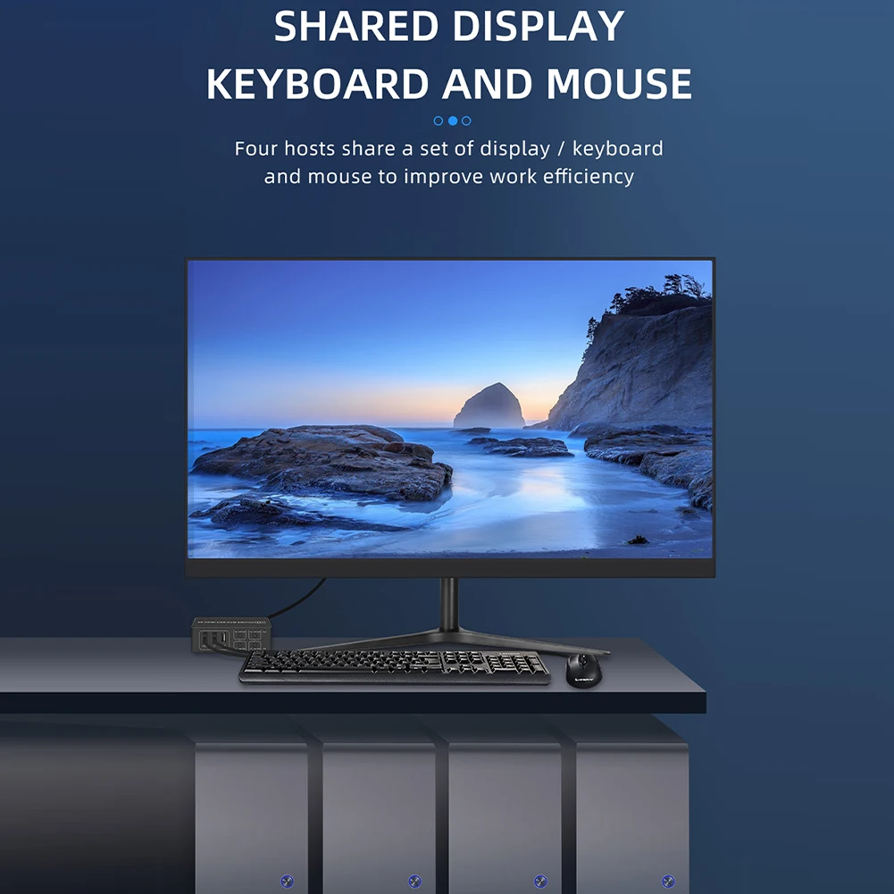 

4K USB 4 Port KVM Switcher Stable Hub Plug And Play Sharing Ultra HD Professional For Mouse Keyboard Universal Scanner