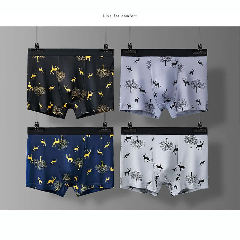 8Pcs/Lot Men Underwear Boxers Shorts Silk Underpants Comfortable Man's Underwear Breathable Soft Panty High Quality Male Panties