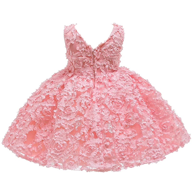Новый 3D с цветочным принтом для новорожденных и маленьких Платья девочек одежда