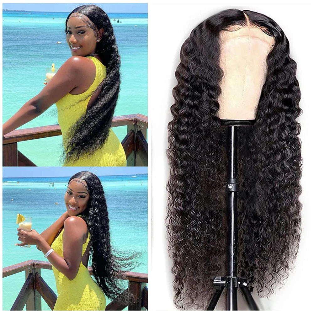 

AIMEYA Glueless Deep Wave Human Hair Wigs 13x6 Lace Perruque Cheveux Humain HD Lace Frontal Wig Brazilian Remy Hair For Women