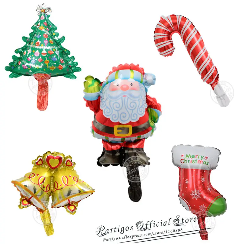 5pcs mini 2 Мини шары для рождественской вечеринки Санта Клаус фольгированный баллон из гелий глобс рождественские шарики с колокольчиками Рождественские шары Декор рождественские принадлежности - Цвет: 5pcs mini 2