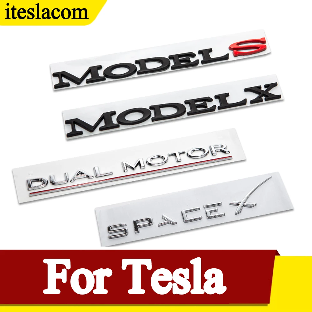 Автомобильная 3D металлическая наклейка для логотипа Tesla буква модель 3 X