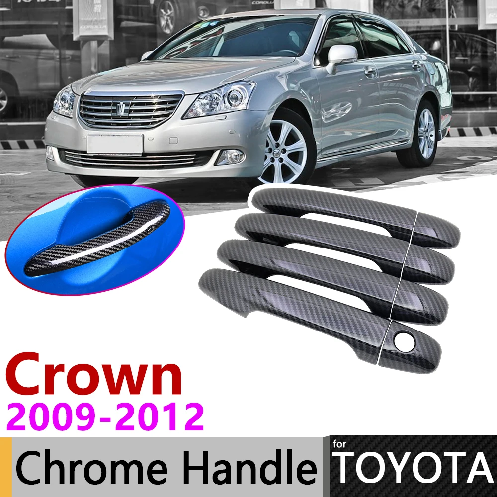 Роскошный черный чехол из углеродного волокна на дверную ручку для Toyota Crown S200 2009