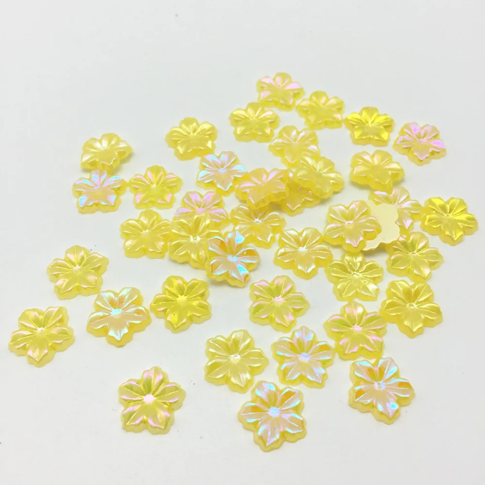 

100pcs 13mm Resin White/Yellow Gold Peony Flowers Flatbacks Gems Embellishments DIY Crafts Cabochons Scrapbooking