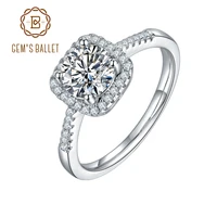 gems ballet 925 sterling silves wedding ring 1 0ct 6 5mm vvs1 moissanite diamond engagement rings for women test passed jewelry