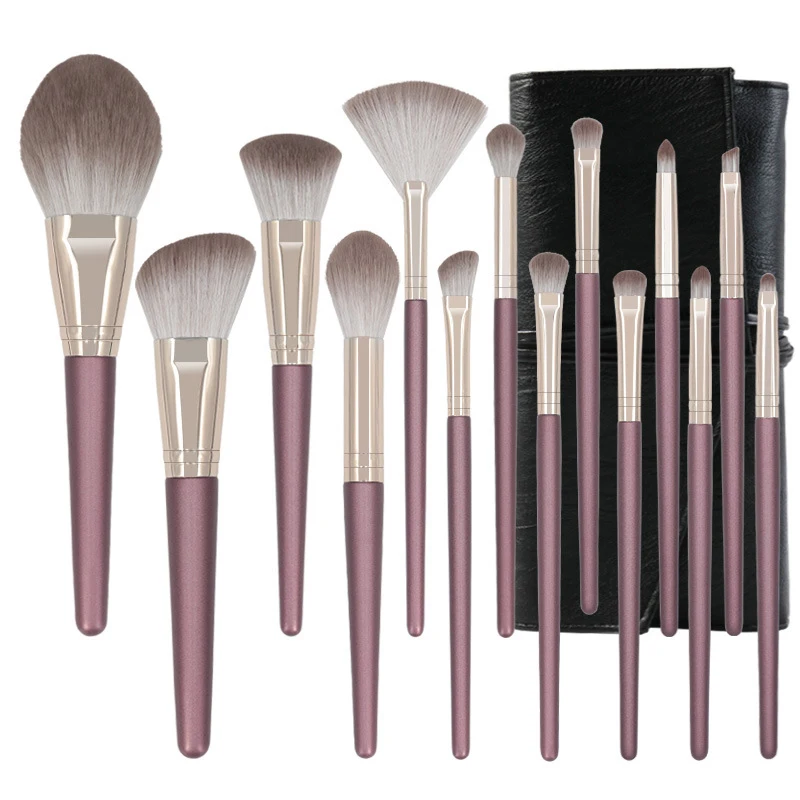 

14Pcs Makeup Brushes Set Cosmetic Foundation Powder Blush Eye Shadow Lip Blend Wooden Make Up Brush Tool Kit Maquiagem