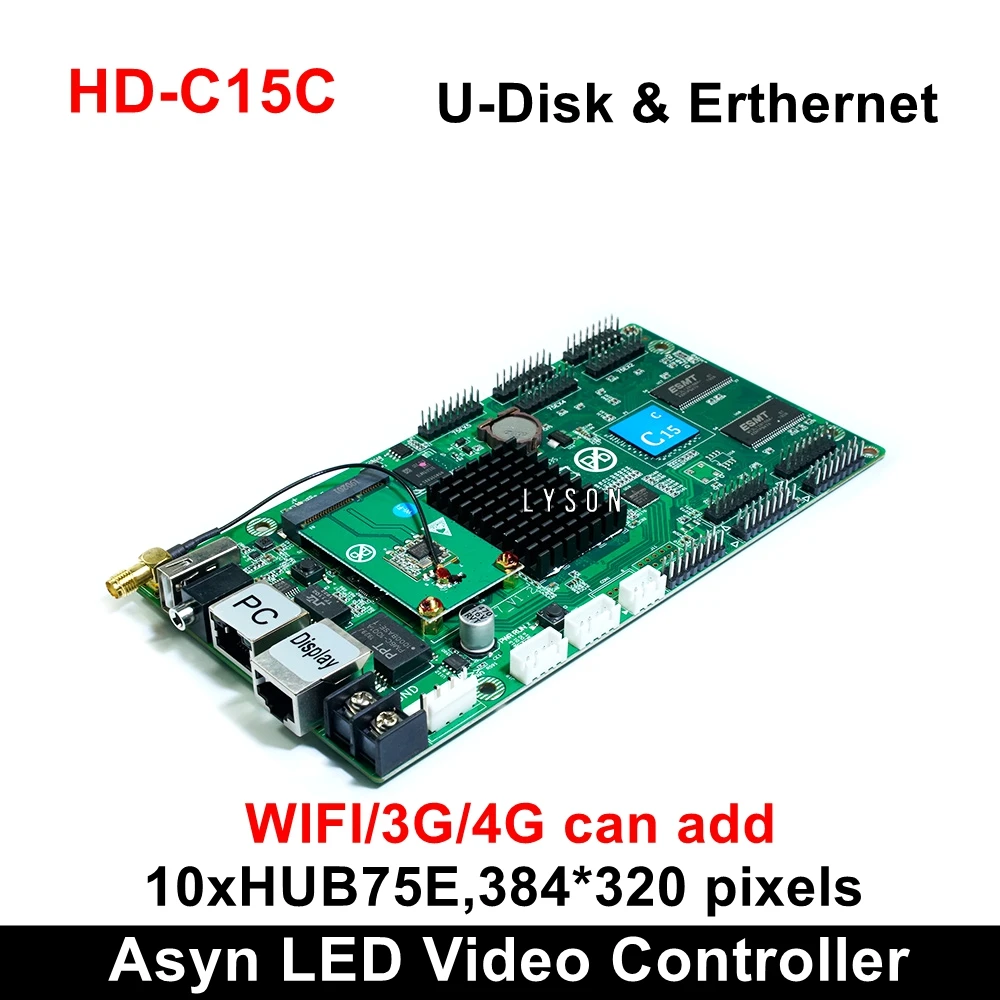 Huidu HD C15C WI FI асинхронный полный Цвет светодиодный видео контроллер работать с R512T