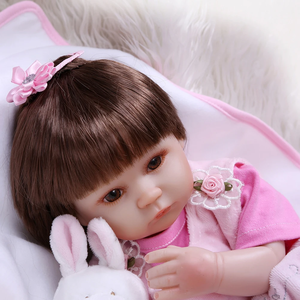 40 см мягкий милый открытый глаз Reborn Baby Doll Дети ролевые игры игрушка с соской