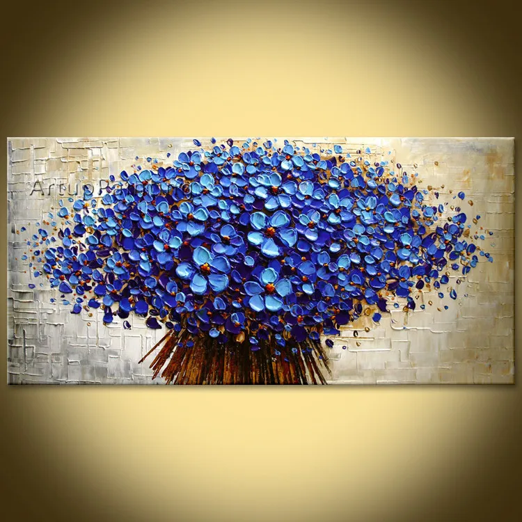 Цветок Ручная роспись стены Picture quadros мастихином Абстрактная живопись маслом