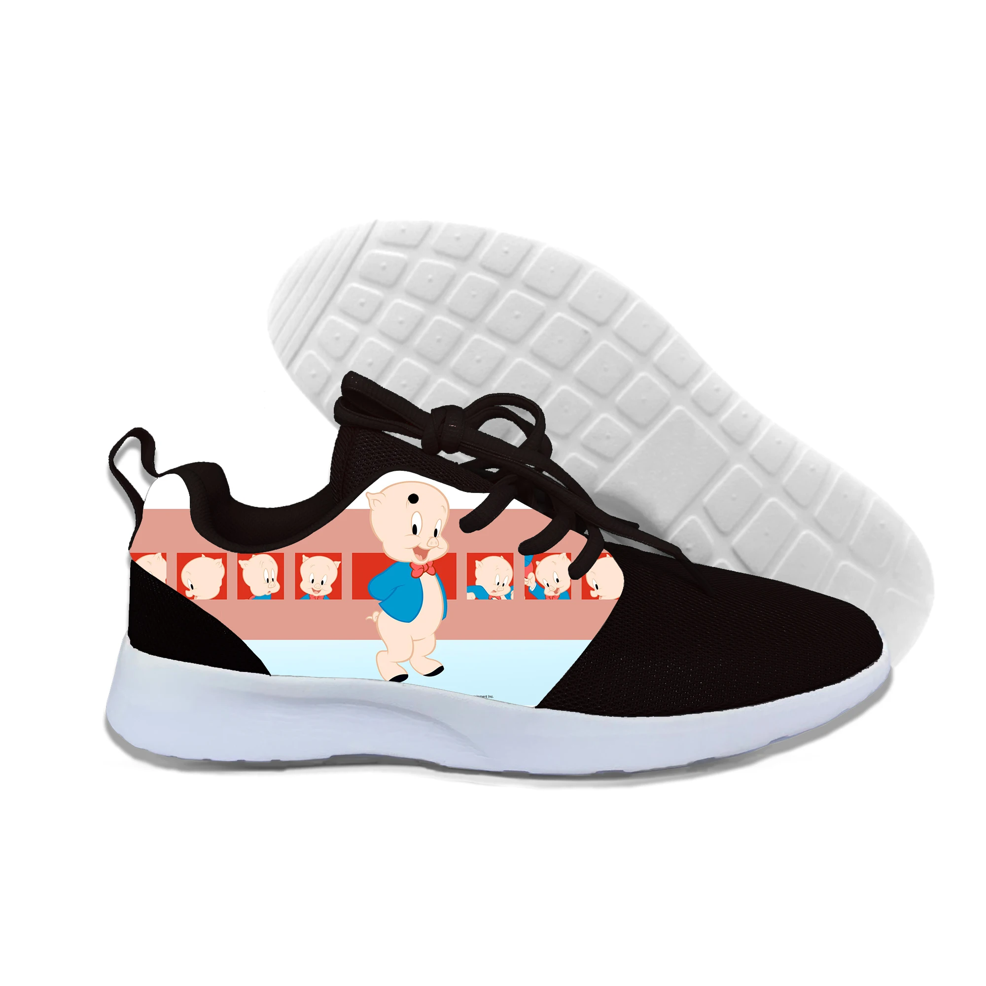 Настоящие Кроссовки с героями мультфильмов принтом поросенка для мужчин и