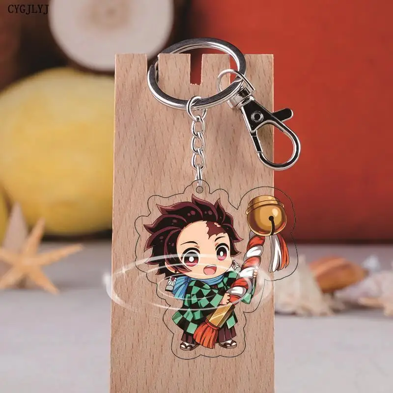 Новинка брелок для ключей из аниме рассекающий демонов Kimetsu No Yaiba Tanjirou Nezuko Zenitsu Kanawo