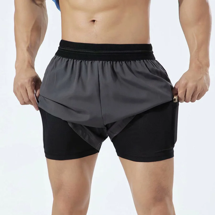 

sport Running Shorts for men 2 in 1 Jogging Fitness Shorts Training Quick Dry Gym Shorts gym tight Short Track and field shorts