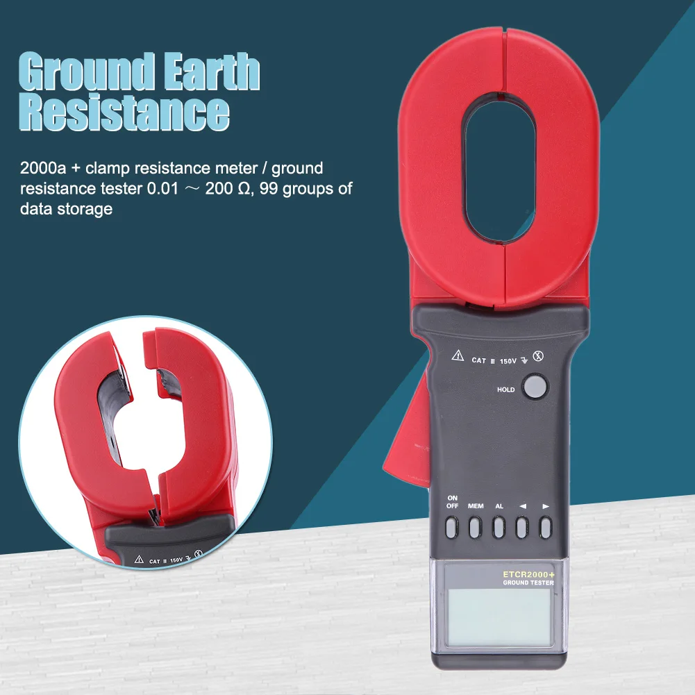Digital Display Clamp Ground Earth Resistance Test Tool Meter ETCR2000A Plus FKU66 | Безопасность и защита