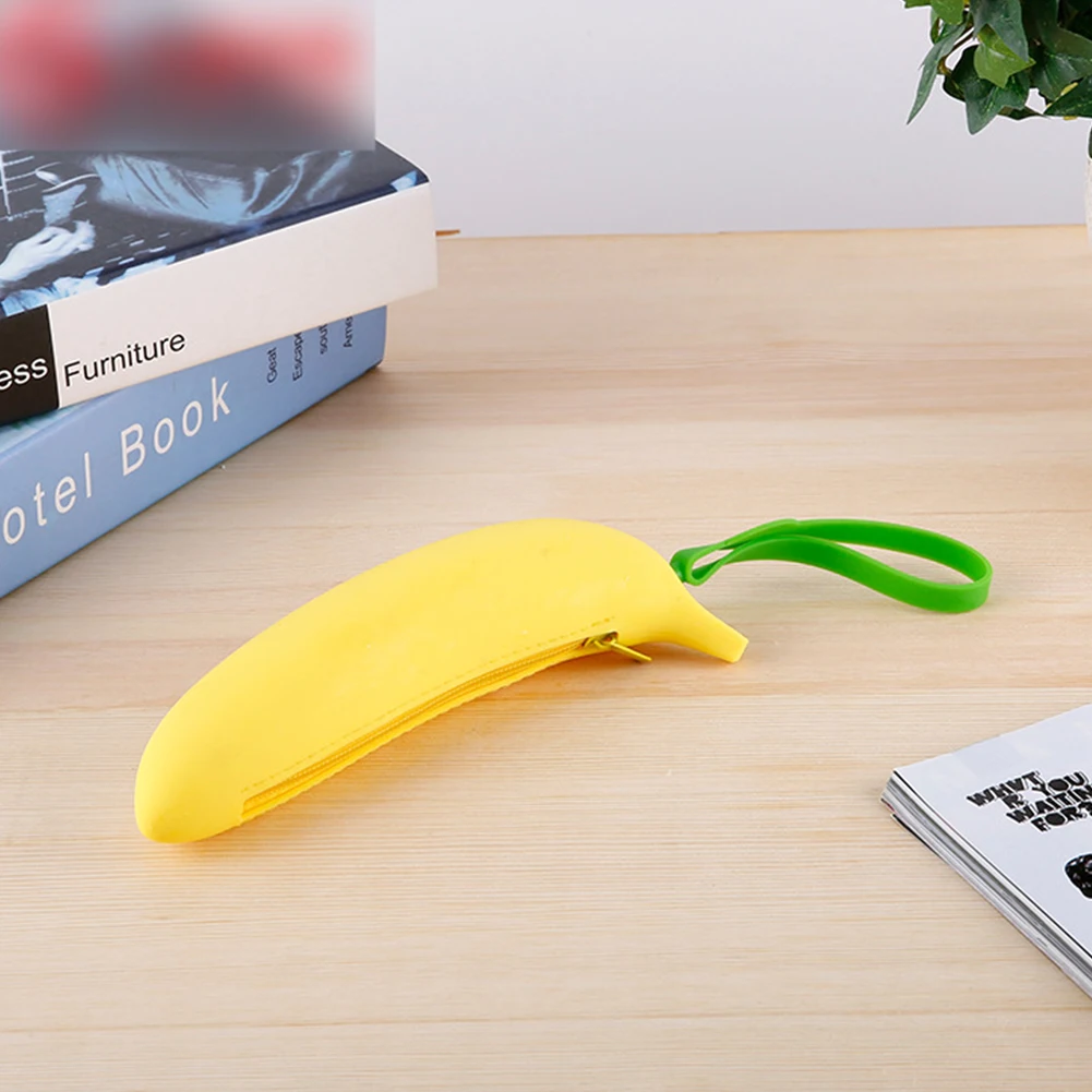

Silicone School Supplies Pencil Case Elastic Pouch Travel Makeup Organizer Portable Home Waterproof Student Fruits Vegetables