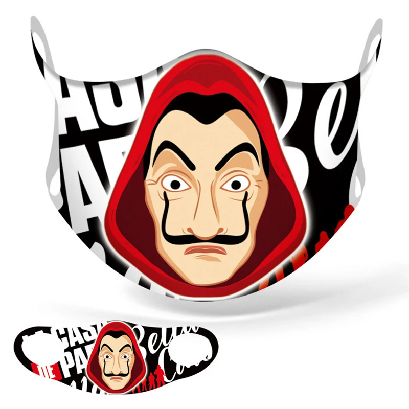 Новинка маска La casa de papel бумажный дом косплей Dali профессор хлопковые моющиеся