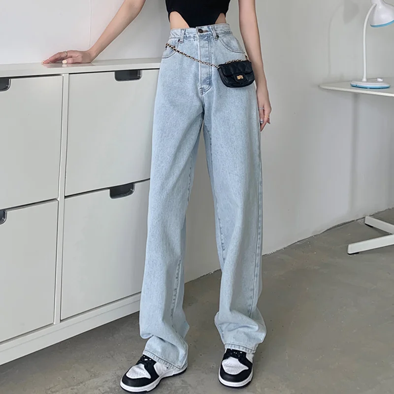 Женские джинсы с завышенной талией легкие летние тонкие брюки новинка 2021 модные