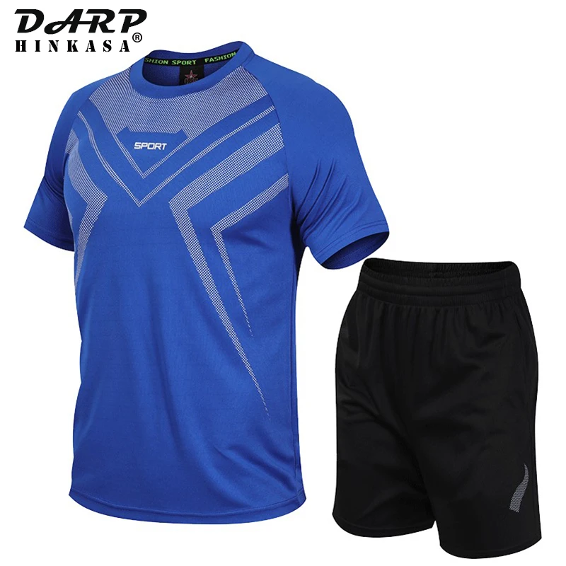 

Мужской спортивный костюм, Быстросохнущий комплект для бега, для спортзала, фитнеса, для лета, 2021