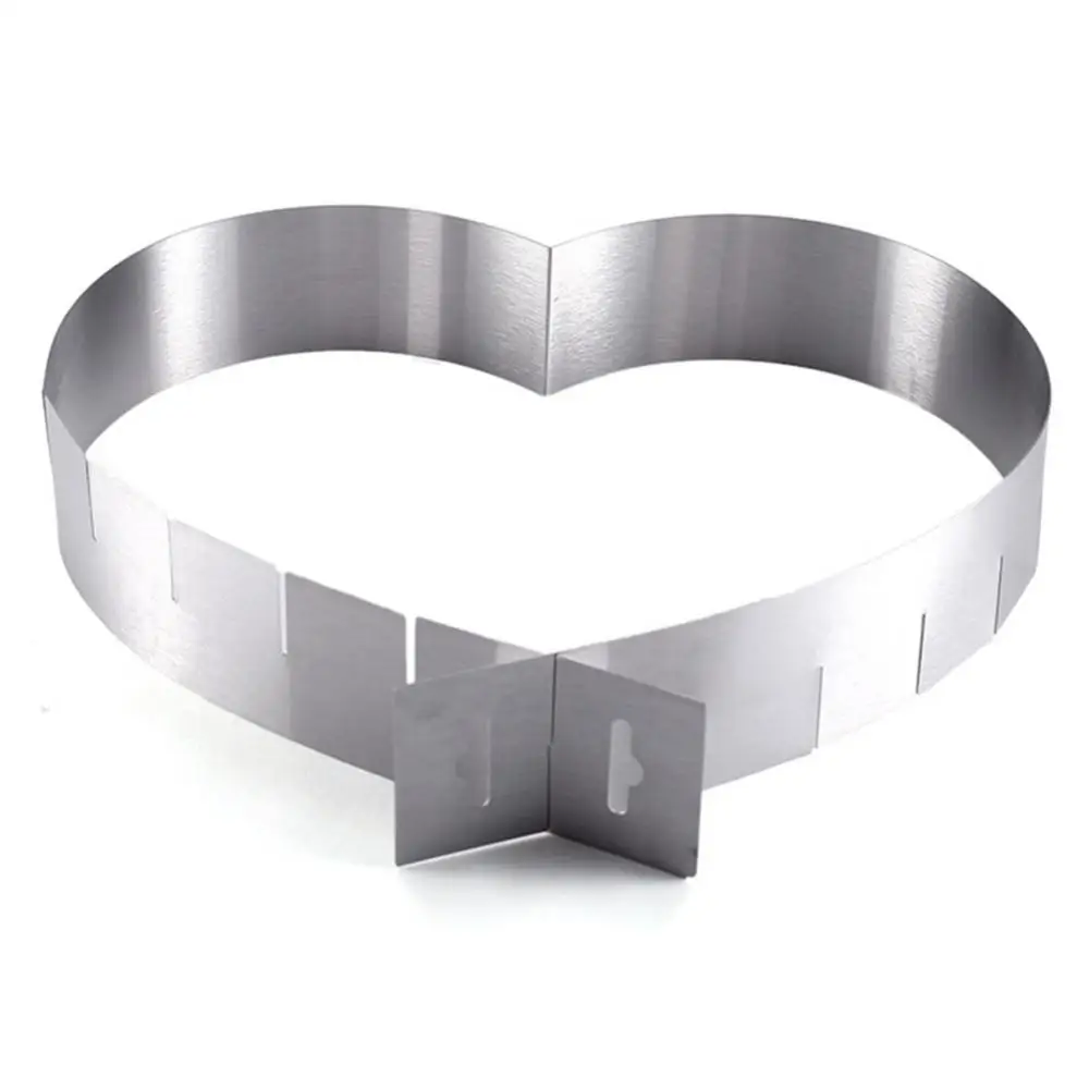 

Hot Sales!!! Stainless Steel Heart Shape Adjustable Cake Mold Cutter DIY Fondant Baking Tool