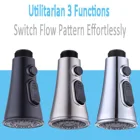 Хромированный кухонный смеситель для раковины, распылитель, выдвижная головка, аксессуары, звуковая кнопка, переключение, водосберегающий Спринклер