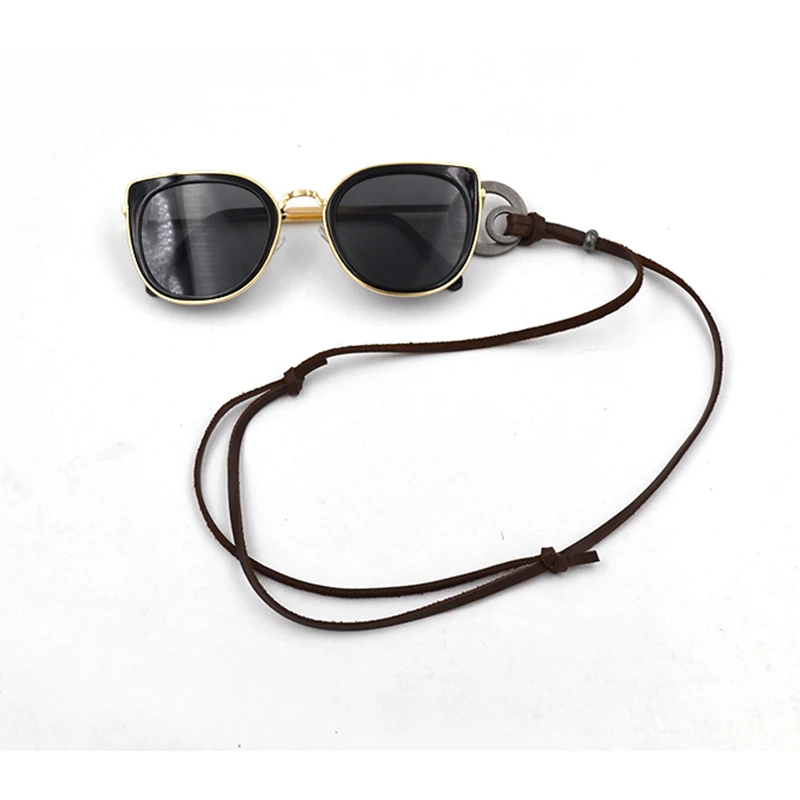 82 см ретро очки из воловьей кожи модные женские и мужские цепочки для свитера