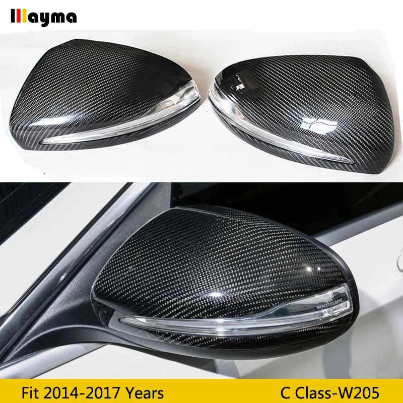 

W205 Carbon Fiber replace Mirror cover For Benz C class C180 C200 C250 C300 2014-2017 For AMG c63 Style LHD RHD rear mirror cap