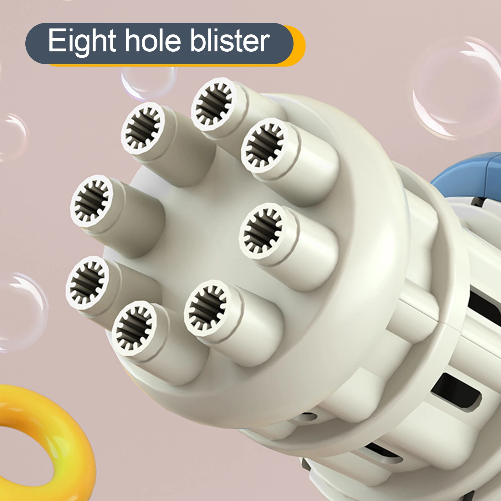 Gatling-pistola de burbujas de 8 agujeros para ni&ntilde;os, juguetes de verano, m&aacute;quina autom&aacute;tica de burbujas de agua y jab&oacute;n para ni&ntilde;os peque&ntilde;os, interior y exterior, boda, novedad-2