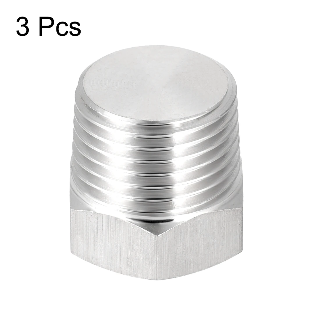 

uxcell 3pcs 1/2NPT Male Hex Head Plug 304 Stainless Steel Solid Thread Pipe Fitting