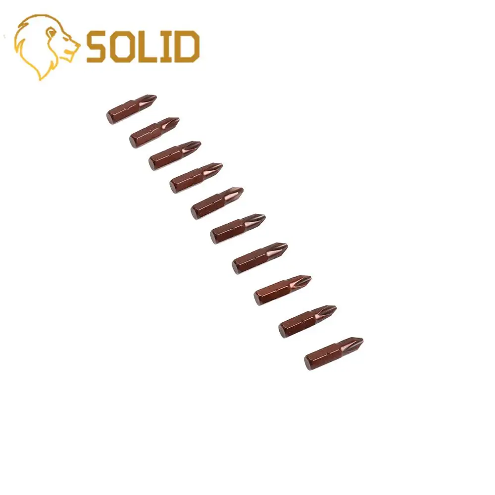 

Screwdriver Bit 25mm Hex Shank Magnetic S2 High Alloy Steel PH2 Brown Screwdriver Bits Power Tools 10Pcs/Set