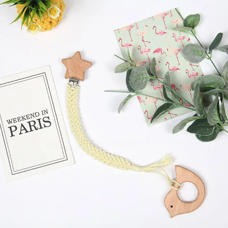 

Baby Teething Pacifier Chain Cotton Rope Woven Chewable Soother Nipple Holder